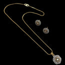 NAFJ Signature Shine Gold Plated American Diamonds Chain Pendant Set