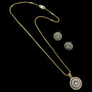 NAFJ Signature Shine Gold Plated American Diamonds Chain Pendant Set