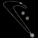 NAFJ Diva Style Silver Plated American Diamond Pendant & Chain Set