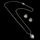 NAFJ Diva Style Silver Plated American Diamond Pendant & Chain Set