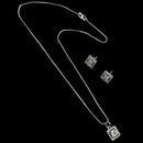 NAFJ Diva Style Silver Plated American Diamond Pendant & Chain Set
