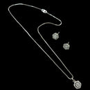 NAFJ Diva Style Silver Plated American Diamond Pendant & Chain Set
