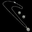 NAFJ Diva Style Silver Plated American Diamond Pendant & Chain Set