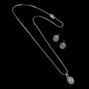 NAFJ Diva Style Silver Plated American Diamond Pendant & Chain Set