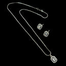 NAFJ Diva Style Silver Plated American Diamond Pendant & Chain Set