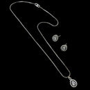 NAFJ Diva Style Silver Plated American Diamond Pendant & Chain Set