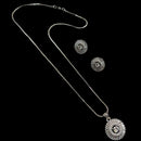 NAFJ Diva Style Silver Plated American Diamond Pendant & Chain Set