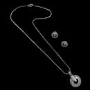 NAFJ Diva Style Silver Plated American Diamond Pendant & Chain Set