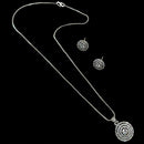 NAFJ Diva Style Silver Plated American Diamond Pendant & Chain Set