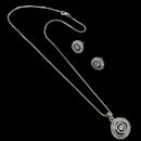 NAFJ Diva Style Silver Plated American Diamond Pendant & Chain Set