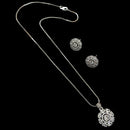 NAFJ Diva Style Silver Plated American Diamond Pendant & Chain Set