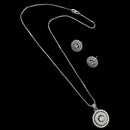 NAFJ Diva Style Silver Plated American Diamond Pendant & Chain Set