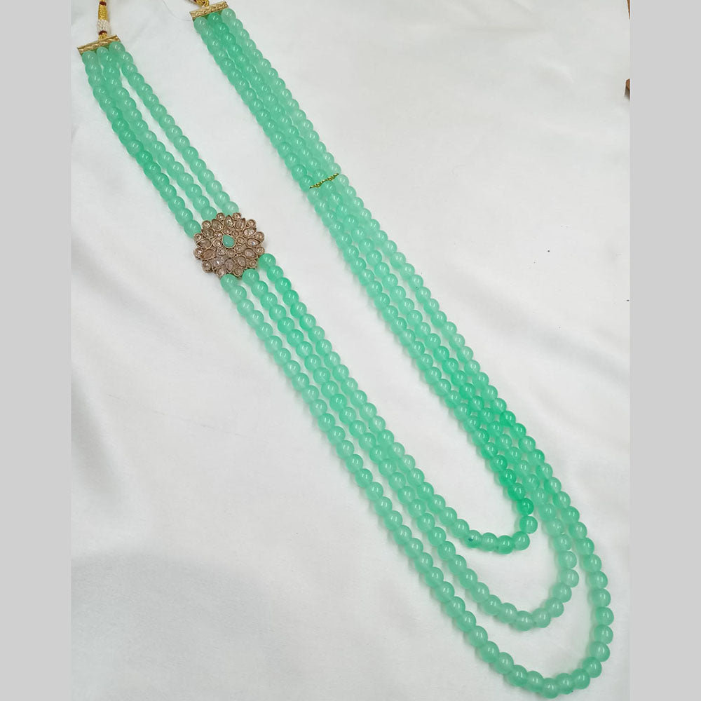 NAFJ Graceful Glam Gold Plated Crystals & Beads Long Necklace