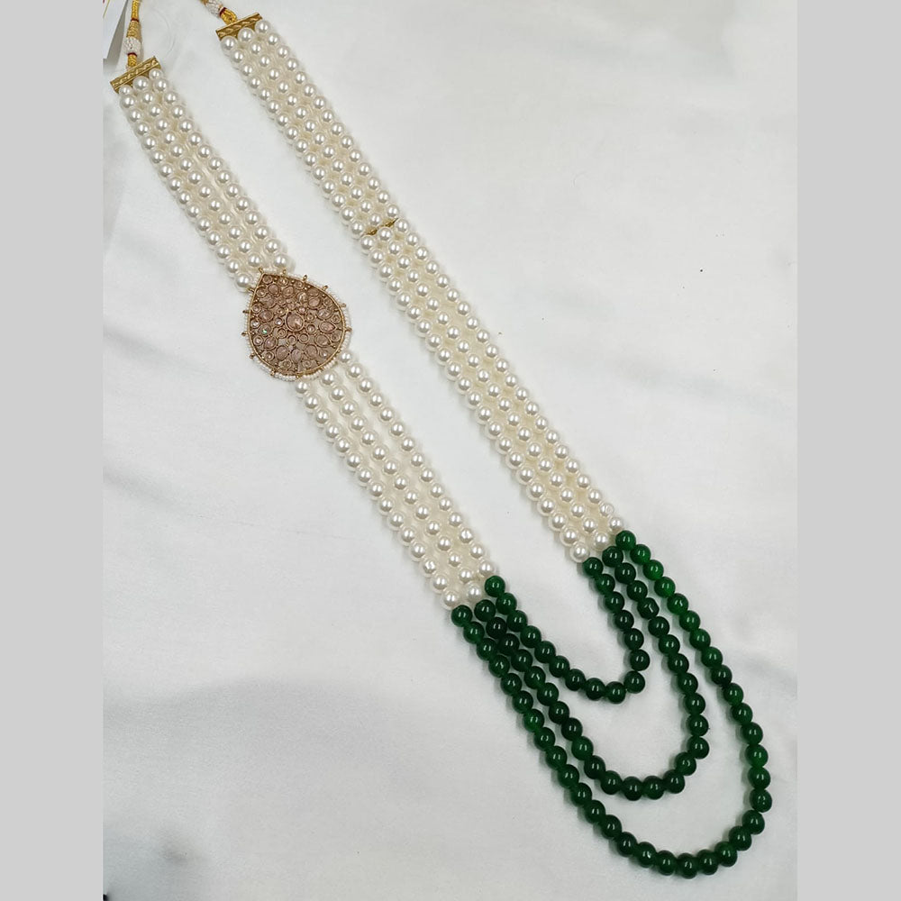 NAFJ Graceful Glam Gold Plated Crystals & Beads Long Necklace