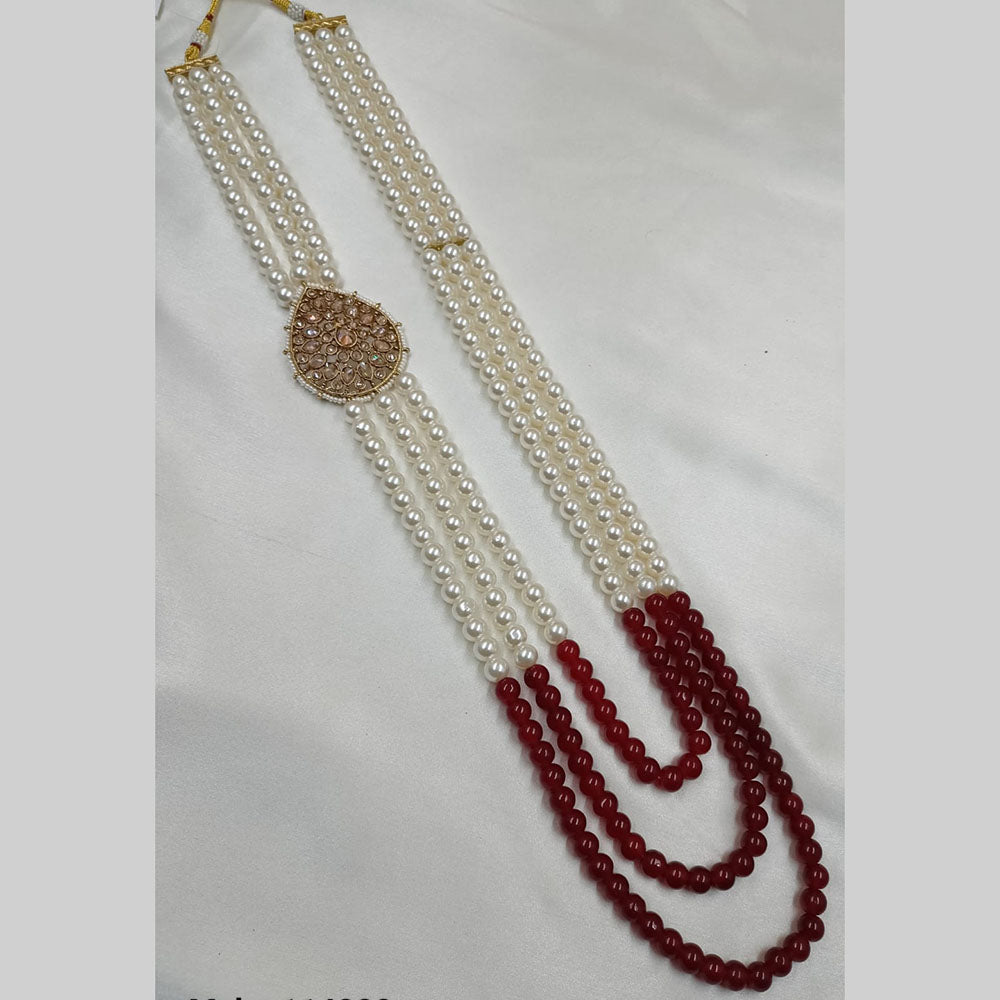 NAFJ Graceful Glam Gold Plated Crystals & Beads Long Necklace