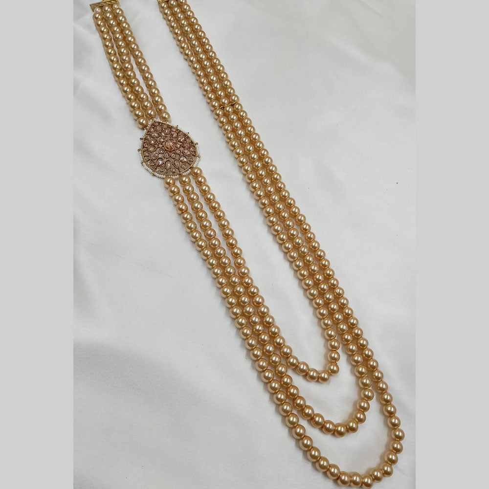 NAFJ Graceful Glam Gold Plated Crystals & Beads Long Necklace