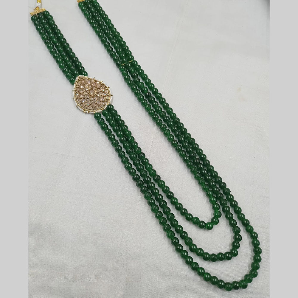 NAFJ Graceful Glam Gold Plated Crystals & Beads Long Necklace