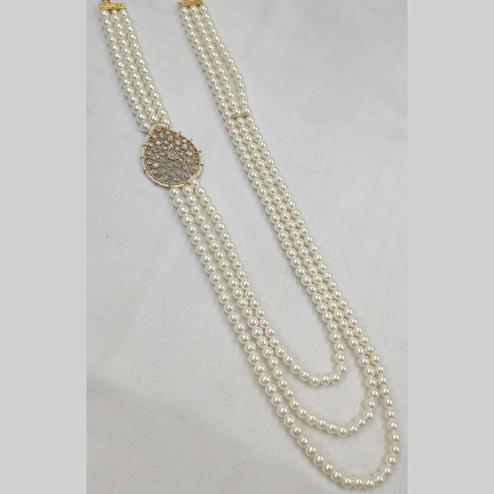 NAFJ Graceful Glam Gold Plated Crystals & Beads Long Necklace