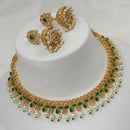 NAFJ Gold Plated Timeless Beauty Crystal And  Pearl Necklace Set