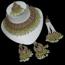NAFJ Gold Plated Timeless Beauty Crystal And  Pearl Choker Necklace Set