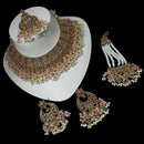 NAFJ Gold Plated Timeless Beauty Crystal And  Pearl Choker Necklace Set