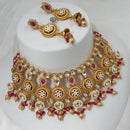 NAFJ Timeless Treasure Gold Plated Kundan & Pearls Meenakari Necklace Set