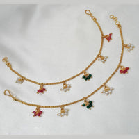 NAFJ Gold Plated Pearl Stylish and Classic Indian Jewelry for Ethnic Wear Kanchain