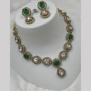 NAFJ Gold Plated Kundan Stone Necklace Set