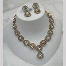 NAFJ Gold Plated Kundan Stone Necklace Set