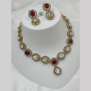 NAFJ Gold Plated Kundan Stone Necklace Set