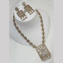 NAFJ Gold Plated Kundan Stone Long Necklace Set