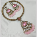 NAFJ Gold Plated Kundan Stone Necklace Set