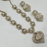 NAFJ Gold Plated Kundan Stone Necklace Set