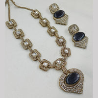 NAFJ Gold Plated Kundan Stone Necklace Set