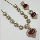 NAFJ Gold Plated Kundan Stone Necklace Set