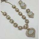 NAFJ Gold Plated Kundan Stone Necklace Set