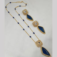 NAFJ Graceful Glam Gold Plated Beads Long Necklace