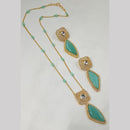 NAFJ Graceful Glam Gold Plated Beads Long Necklace