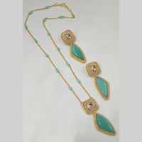 NAFJ Graceful Glam Gold Plated Beads Long Necklace