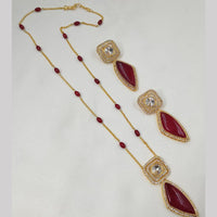 NAFJ Graceful Glam Gold Plated Beads Long Necklace