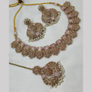 NAFJ Gold Plated Timeless Beauty Crystal And Pearl Necklace Set