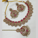 NAFJ Gold Plated Timeless Beauty Crystal And Pearl Necklace Set