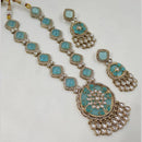 NAFJ Gold Plated Kundan Stone Necklace Set