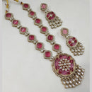 NAFJ Gold Plated Kundan Stone Necklace Set
