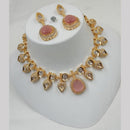 NAFJ Gold Plated Kundan Stone Necklace Set
