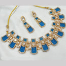 NAFJ Gold Plated Kundan And Beads Necklace Set