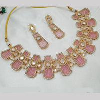 NAFJ Gold Plated Kundan And Beads Necklace Set
