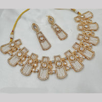 NAFJ Gold Plated Kundan And Beads Necklace Set