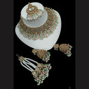 NAFJ Gold Plated Timeless Beauty Crystal And  Beads Choker Necklace Set