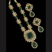 NAFJ Gold Plated Kundan Stone Necklace Set